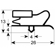 Ущільнення дверей резинка для холодильної шафи Fagor AEP, AFN, AFF серії 618x1500мм. проф.9013