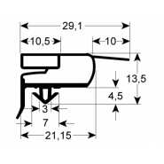 Ущільнювач дверей гумка для холодильного столу Electrolux, Zanussi MLP, TAV серії 382х582мм проф.9773