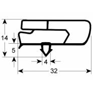 Ущільнення дверей резинка для холодильної шафи Fagor AEP, AFN, AFF серії 618x1500мм. проф.9797