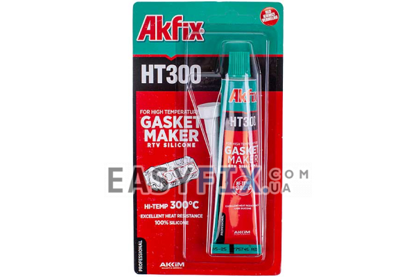 Герметик силіконовий Akfix HT300 50g (термостійкий) червоний