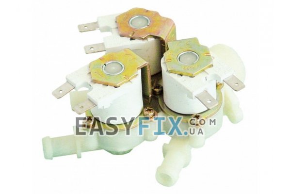 Клапан електромагнітний подачі води для посудомийної машини INVENSYS 370240 3WAY/180/11,5mm 230V AC