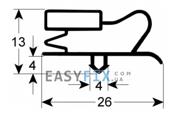 Ущільнювач шухляди гумка для холодильного столу Fagor 370x245мм проф.9013