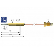 Термоэлемент M9x1 термопара для газового оборудования Angelo-Po, Bertos, Cookmax